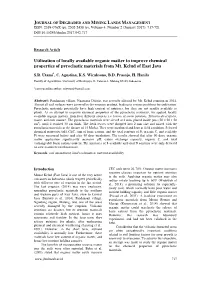 Utilization of Locally Available Organic Matter to Improve Chemical Properties of Pyroclastic Materials from Mt