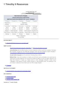 1 Timothy 6 Resources
