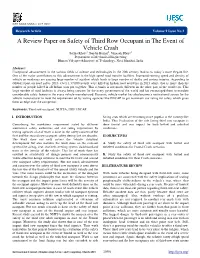 A Review Paper on Safety of Third Row Occupant in the Event Of
