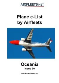 Plane E-List by Airfleets Oceania