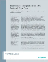 Teamcenter Integration for IBM Rational Clearcase
