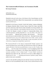 The Commonwealth of Nations: an Uncommon Wealth
