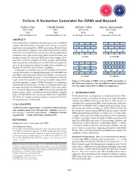Vegen: a Vectorizer Generator for SIMD and Beyond