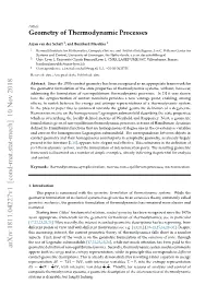 Geometry of Thermodynamic Processes