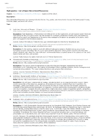 Hydroponicsанаlist of Open Educational Resources
