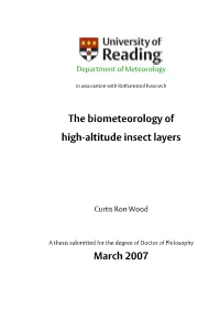 The Biometeorology of High-Altitude Insect Layers