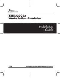 Tms320c3x Workstation Emulator Installation Guide