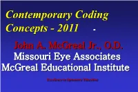 Contemporary Coding Concepts
