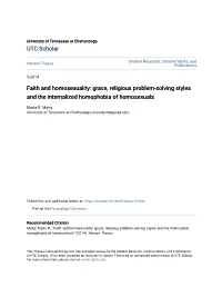 Grace, Religious Problem-Solving Styles and the Internalized Homophobia of Homosexuals