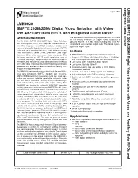 LMH0030 SMPTE 292M/259M Digital Video Serializer with Video And