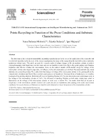 Prints Recycling in Function of the Press Conditions and Substrate Characteristics