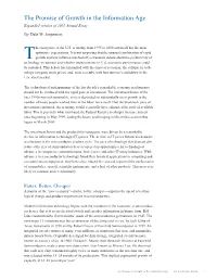 The Promise of Growth in the Information Age Expanded Version of 2002 Annual Essay