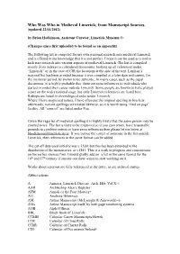 Who Was Who in Medieval Limerick; from Manuscript Sources