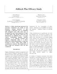 Adblock Plus Efficacy Study