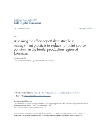 Assessing the Efficiency of Alternative Best Management Practices To