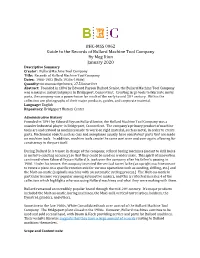 BHC-MSS 0062 Guide to the Records of Bullard Machine Tool Company