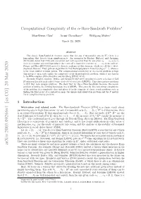 Computational Complexity of the Α-Ham-Sandwich Problem∗