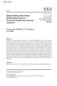 Subjectifying Objectivity: Delineating Tastes in Theoretical Quantum Gravity Research