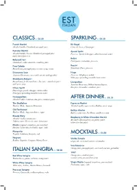 Classics Italian Sangria Sparkling After Dinner