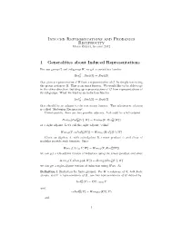 Induced Representations and Frobenius Reciprocity 1