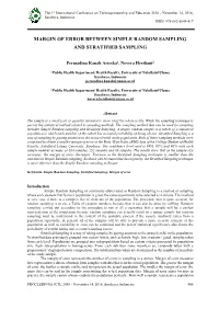 Margin of Error Between Simple Random Sampling and Stratified Sampling