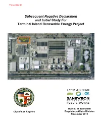 Subsequent Negative Declaration and Initial Study for Terminal Island Renewable Energy Project