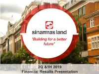 2Q &1H 2019 Financial Results Presentation