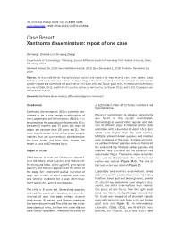 Case Report Xanthoma Disseminatum: Report of One Case