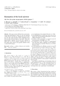 Kinematics of the Local Universe