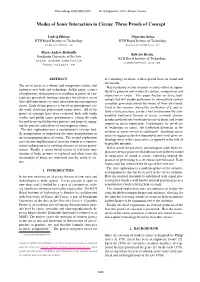 Modes of Sonic Interaction in Circus: Three Proofs of Concept