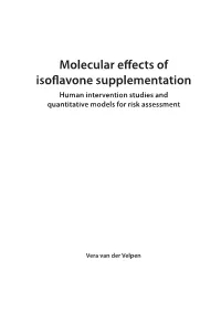 Molecular Effects of Isoflavone Supplementation Human Intervention Studies and Quantitative Models for Risk Assessment