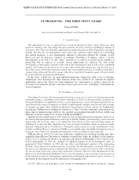 Ultrasound – the First Fifty Years
