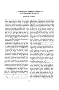 A History of the Binomial Classification of the Polynesian Native Dog