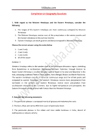 Compilation on Geography Questions