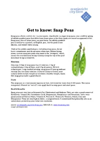 Get to Know: Snap Peas