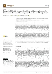 Integrated Electric Vehicle Shunt Current Sensing System for Concurrent Revenue Metering and Detection of DC Injection †
