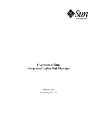 Overview of Sun Integrated Lights out Manager