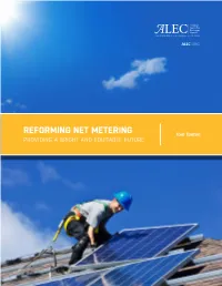 REFORMING NET METERING Tom Tanton PROVIDING a BRIGHT and EQUITABLE FUTURE