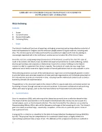 Web Archiving Supplementary Guidelines