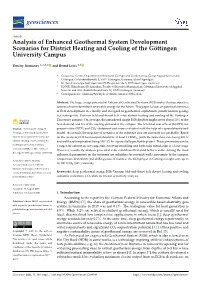 Analysis of Enhanced Geothermal System Development Scenarios for District Heating and Cooling of the Göttingen University Campus