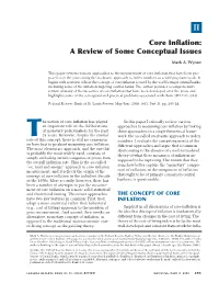 Core Inflation: a Review of Some Conceptual Issues