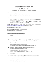 Dr M.R. Wormald -- Structure and Conformation of Oligosaccharides