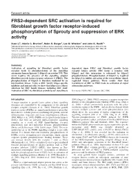 FRS2-Dependent SRC Activation Is Required for Fibroblast Growth Factor