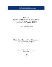 PAPPA – Parties and Policies in Parliaments