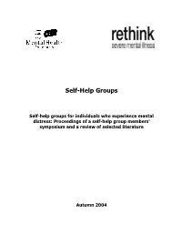 Self-Help Groups