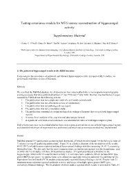 Testing Covariance Models for MEG Source Reconstruction of Hippocampal Activity