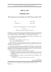 The Immigration and Asylum Act 1999 (Jersey) Order 2003