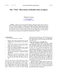 The “True” Movement of Double Stars in Space