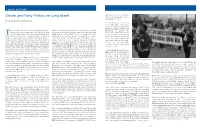 Unions and Party Politics on Long Island Party by Exchanging Jobs, Contracts and Positions for Votes
