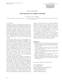 Action Spectrum for Healing of Psoriasis